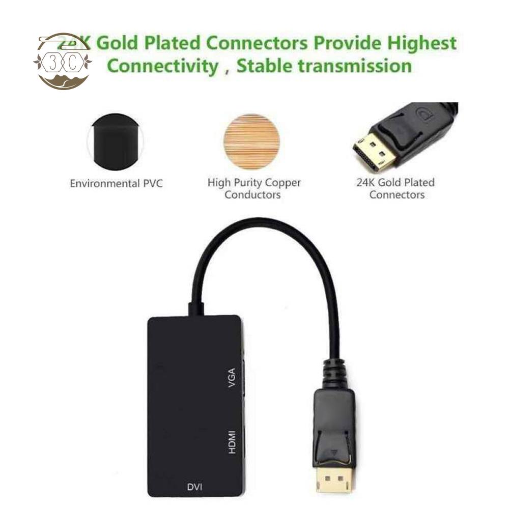 Đầu Chuyển Đổi Từ Displayport Dp Sang Hdmi / Dvi / Vga 1080p | BigBuy360 - bigbuy360.vn