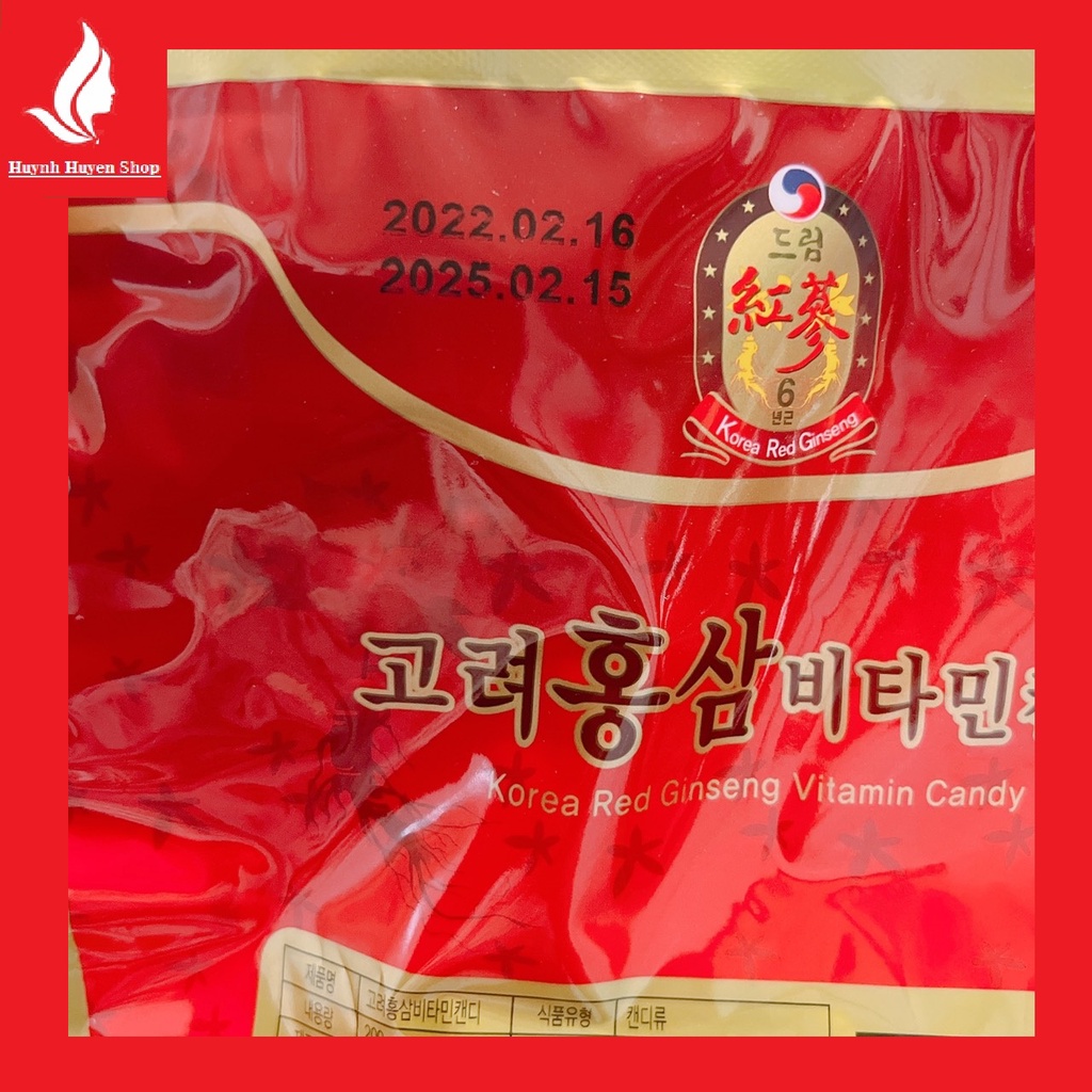 [chính hãng] Kẹo hồng sâm Vitamin Hàn Quốc bịch 200g (có đường) date mới