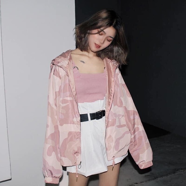 Áo gió loang pink