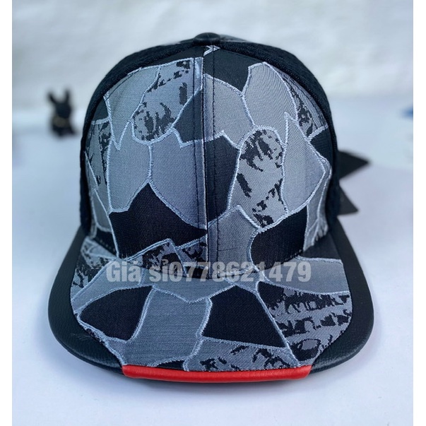 Mũ lưỡi trai snapback S vải 3D phối 9-6 phong cách thời trang nam