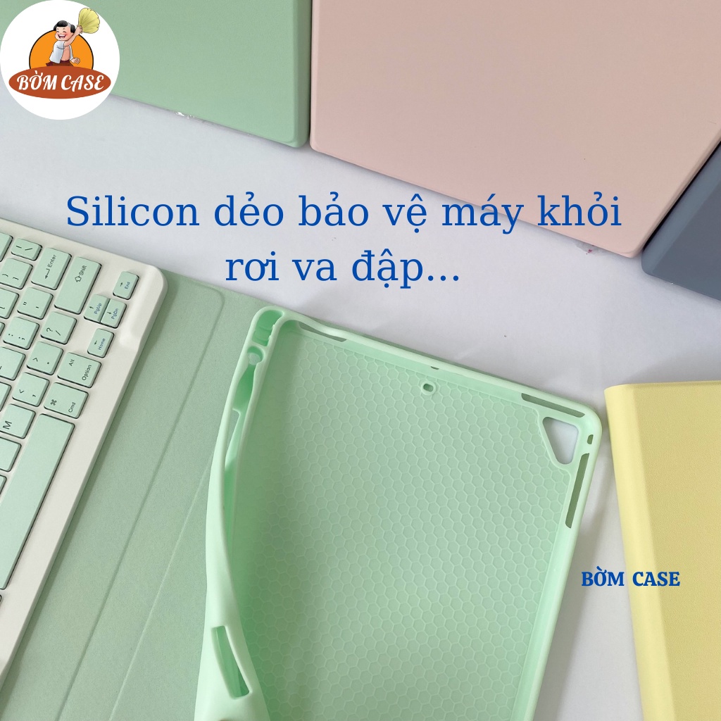 Bao da bàn phím có Ngăn đựng bút Silicon cực chất ốp ipad Gen 5,6,7,8,9,10 - Air 1,2,3,4,5 - Pro 11,9.7,10.5...BỜM CASE