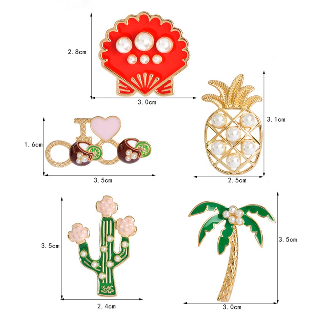 Set 5 Ghim Cài Áo Dễ Thương Cho Nữ