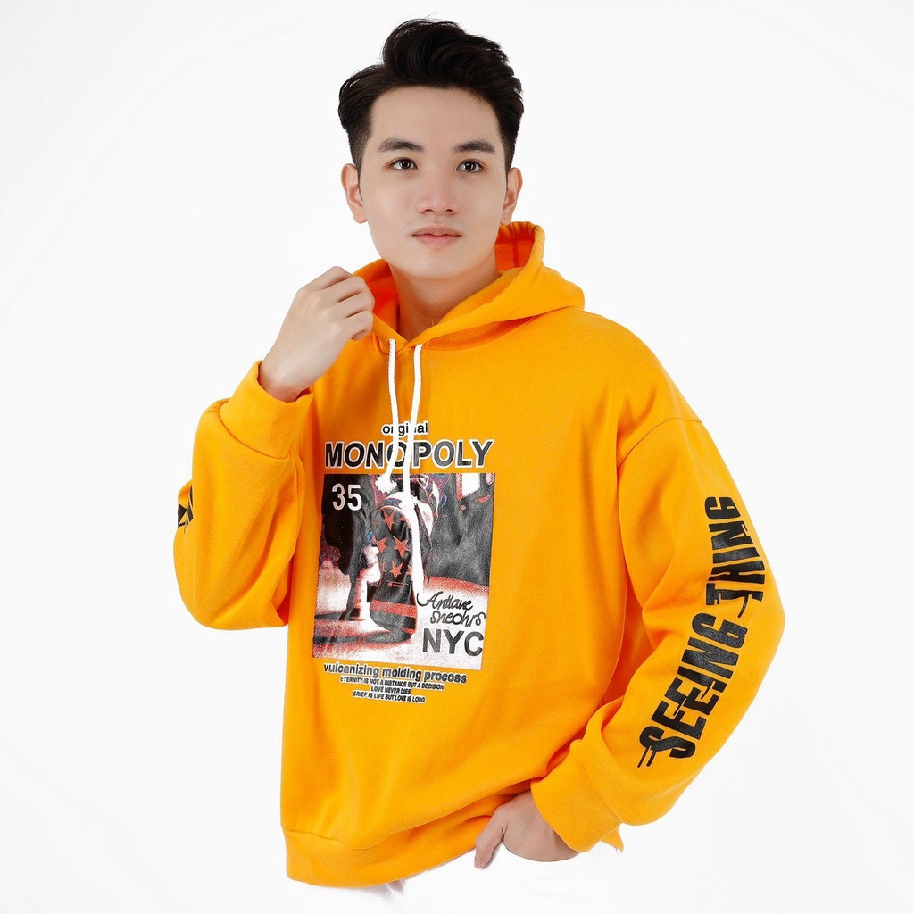Áo hoodie nam form rộng vải nỉ dày dặn, siêu co giãn chuẩn form thời trang cao cấp thời trang Hpfashion - KVAHD08