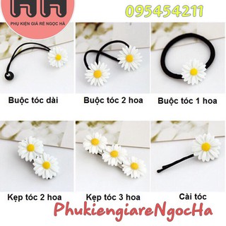 Kẹp tóc hoa cúc - cài tóc hot trend- kẹp tóc một hoa