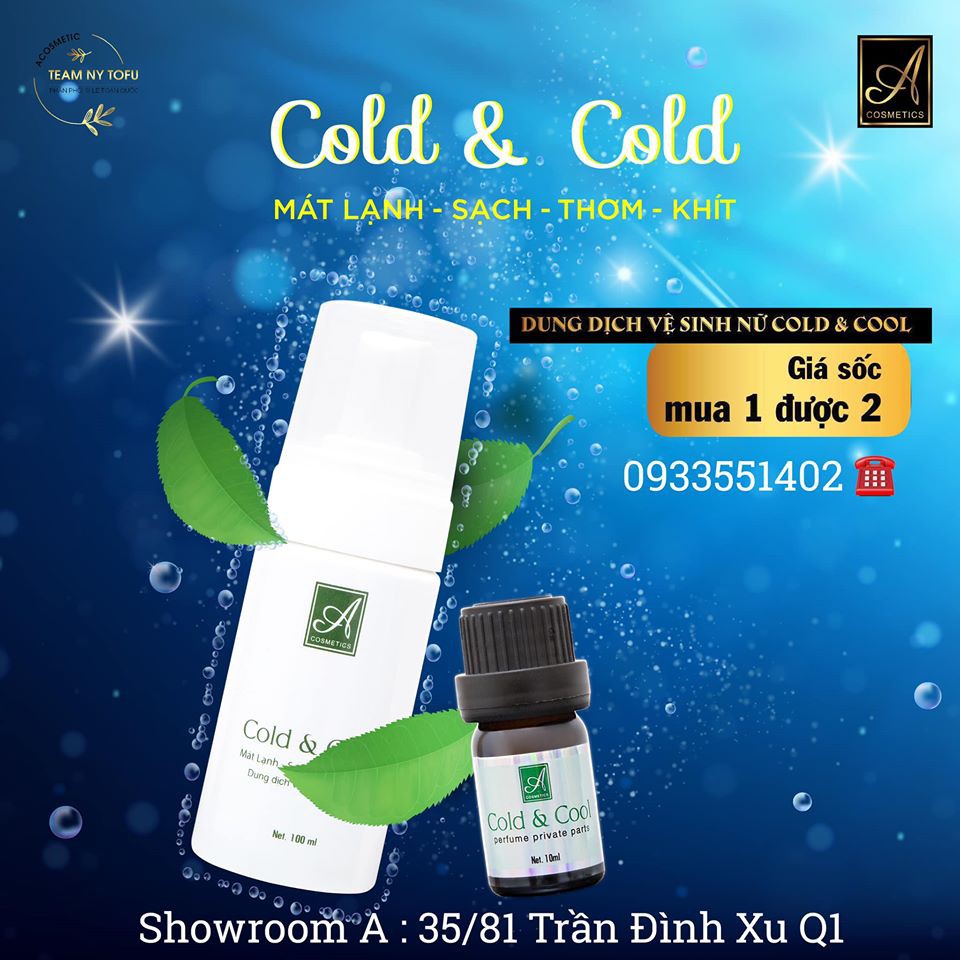 Dung Dịch Vệ Sinh Phụ Nữ Cold &amp; Cool  Mỹ Phẩm Phương Anh Acosmetics Tặng nước hoa vùng kín