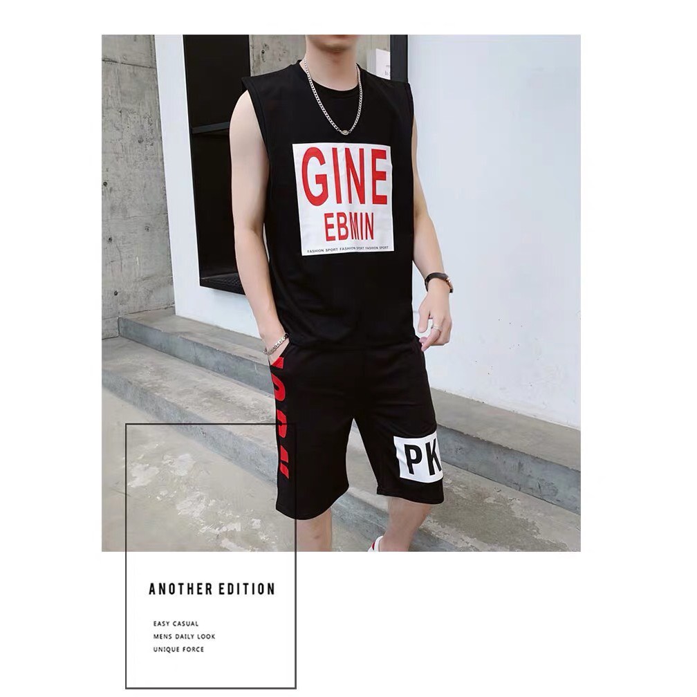 Đồ bộ Nam 3 lỗ Chất thun lạnh mặc tập gym thấm hút mồ hôi tốt DB31