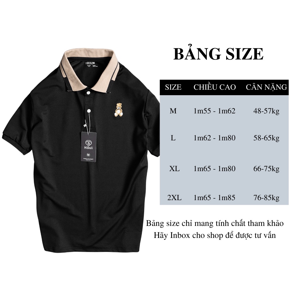 Áo thun nam polo thêu gấu basic cổ bẻ chất vải cá sấu mềm mại trẻ trung (TEDI)