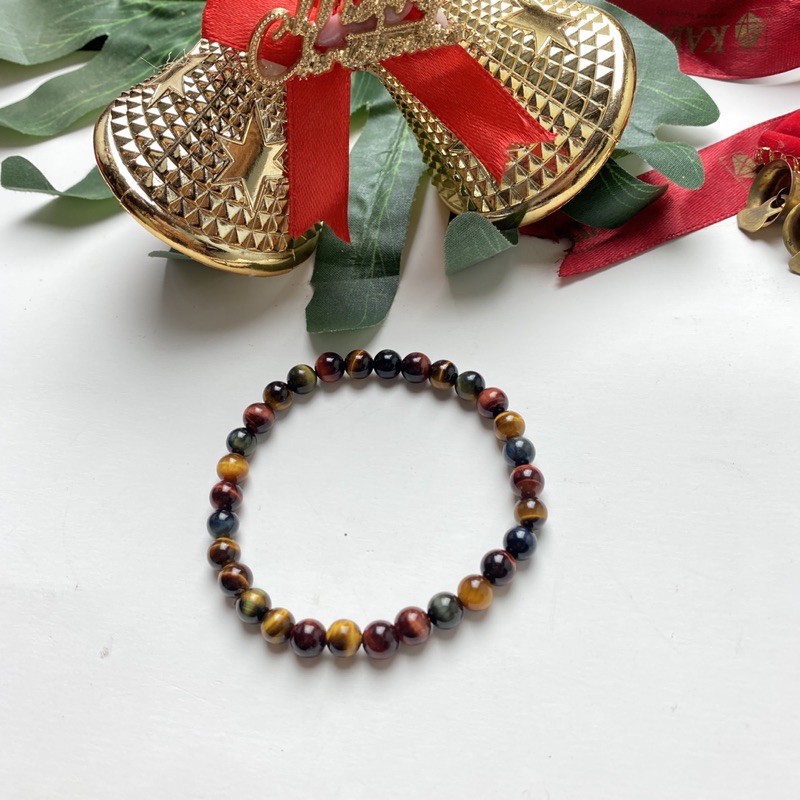 Vòng tay phong thủy mắt hổ 3 màu 6 li - KAIA