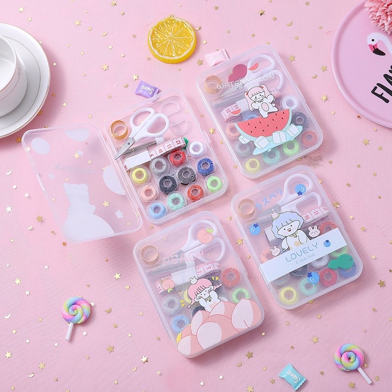 Bộ Kim Chỉ May Vá Mini Hoạ Tiết Hoạt Hình Dễ Thương