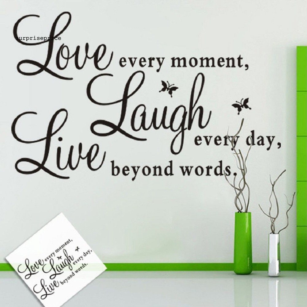 Giấy Dán Tường Trang Trí Hình Chữ Tiếng Anh Và Bướm Xinh Xắn Dễ Thương