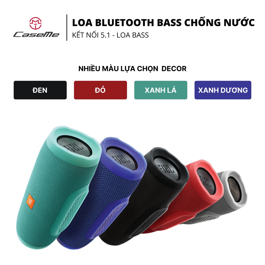 Loa bluetooth không dây nghe nhạc Caseme Charge 3 - Loa bluetooth mini nhỏ gọn dùng usb thẻ nhớ âm trong bass mạnh