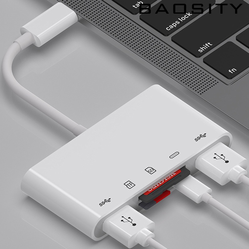 [BAOSITY]5 in 1 Type-C Hub Adapter USB3.0 Multi Charging Port Card Reader For MacBook