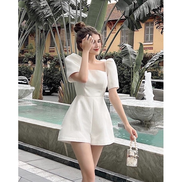 JUMP CỔ VUÔNG HỞ LƯNG PHỐI NƠ ĐEN TRẮNG
