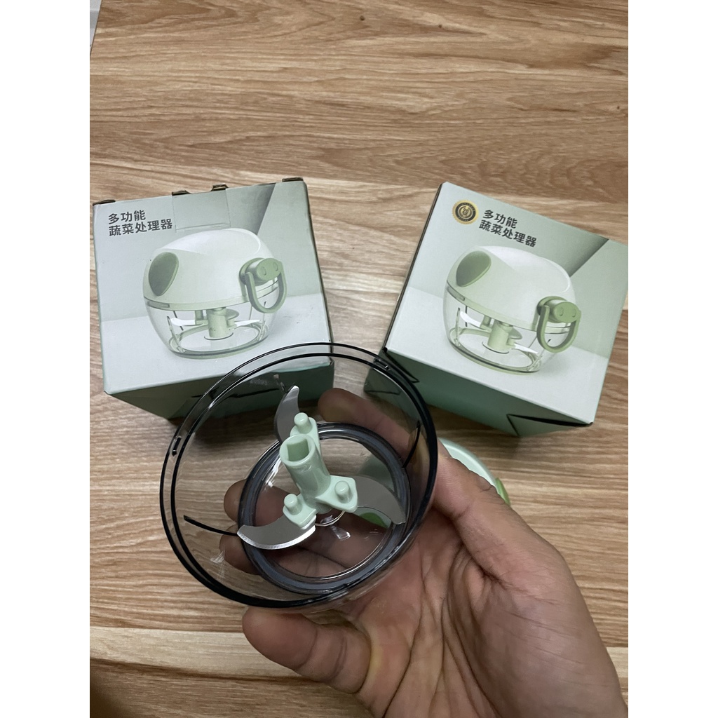 Máy xay tỏi ớt mini, xay rau củ cầm tay siêu tiện lợi 180ml Dụng cụ băm rau củ quả mini cầm tay