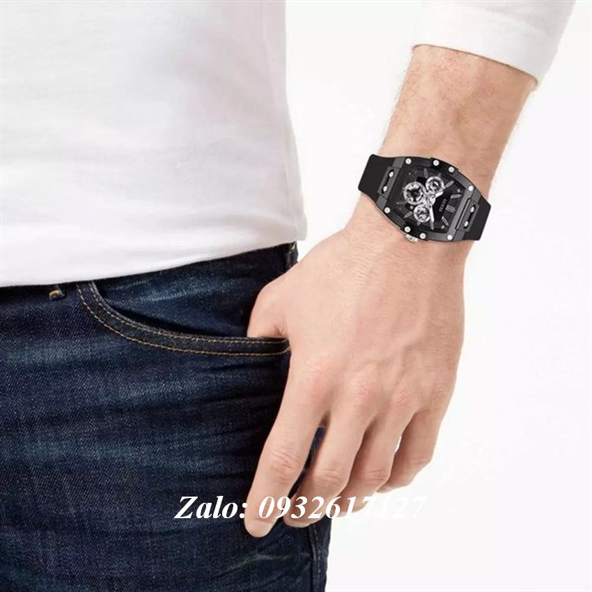 Đồng Hồ Nam Guess GW0203G3 Mặt Hình Quả Trám Dây Silicone 43 x 51mm