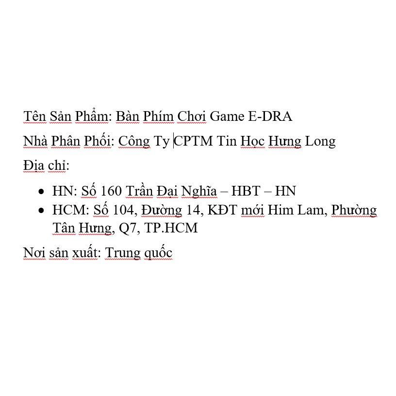 Bàn phím máy tính Edra EK501 Dareu LK185 [Bảo hành 24 tháng] ♥️Freeship♥️ Bàn phím vi tính E-Dra EK501 Dareu chính hãng