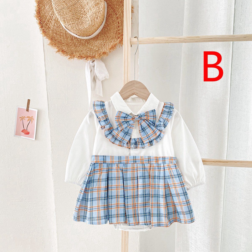 Áo liền quần Sanlutoz cotton tay dài họa tiết kẻ sọc dễ thương thời trang dành cho bé gái