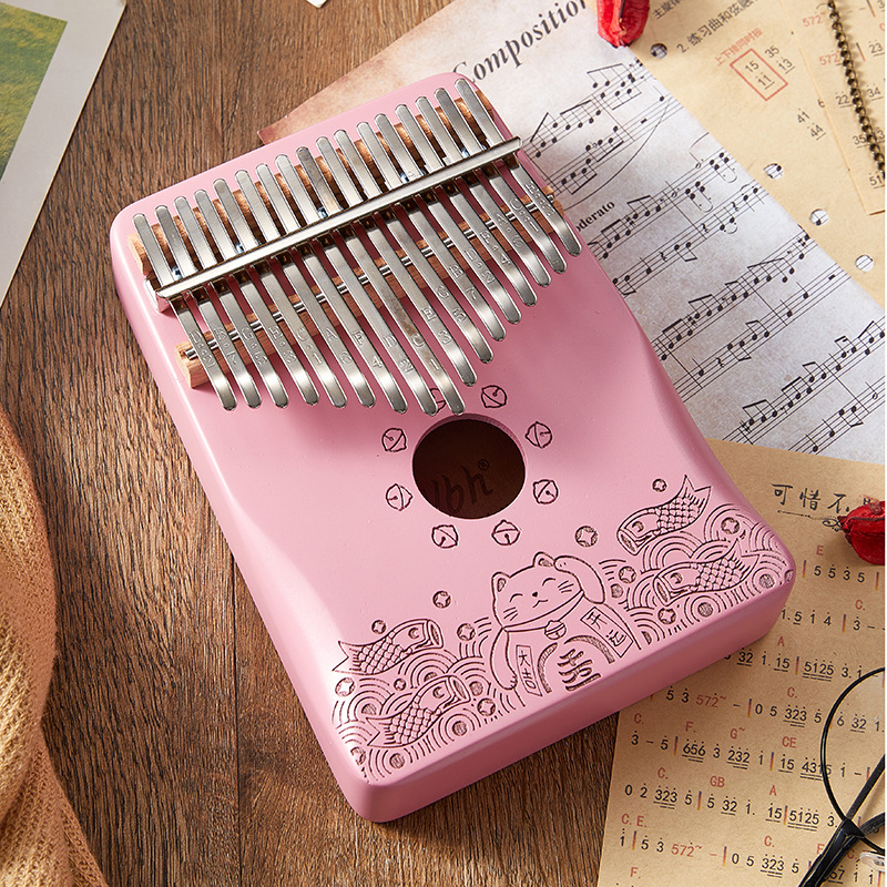 1 Đàn Kalimba 17 Nốt Màu Hồng