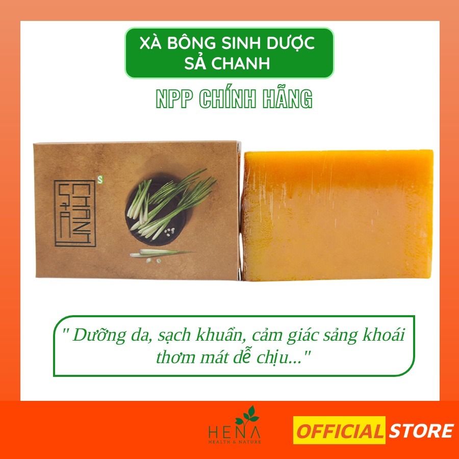 Xà Phòng Sả Chanh HTX Sinh Dược 100g, Xà Bông Giảm Mụn Lưng hoàn toàn từ Thảo Dược tự nhiên