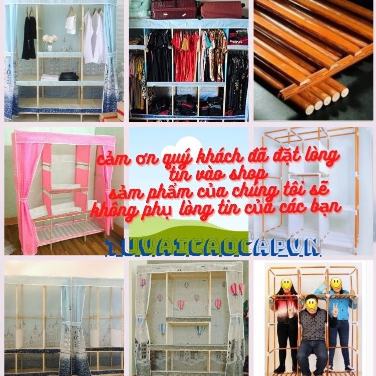 Tủ Vải Quần Áo Vải Kệ Tủ Đựng Quần Khung Gỗ 4 Buồng 8 Ngăn Cao Cấp Bảo Hành 12 Tháng 1 Đổi 1 Toàn Quốc tuvaicaocapvn