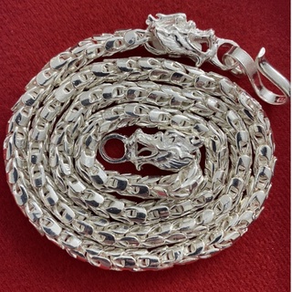 Dây chuyền nam, Dây rồng bạc ta nguyên chất ,12 chỉ dài 52cm