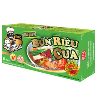 Viên gia vị bún riêu cua/ phở bò/ phở gà/ bò kho/ bún bò huế/ lẩu thái/ hủ tiếu nam vang Ông Chà Và hộp 96g ( 6 viên)