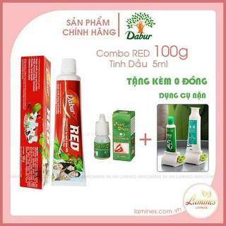 Bộ đôi kem đánh răng dabur red và tinh dầu trắng răng pearl drops ngăn ngừa mảng bám