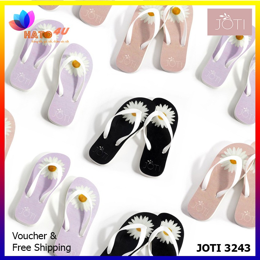 Dép Xốp Xỏ Ngón Thời Trang Nữ JOTI Carla 3243VN0 2020 - Hoa Cúc Nổi Bật Đế Bằng - Mang Dạo Phố Đi Biển
