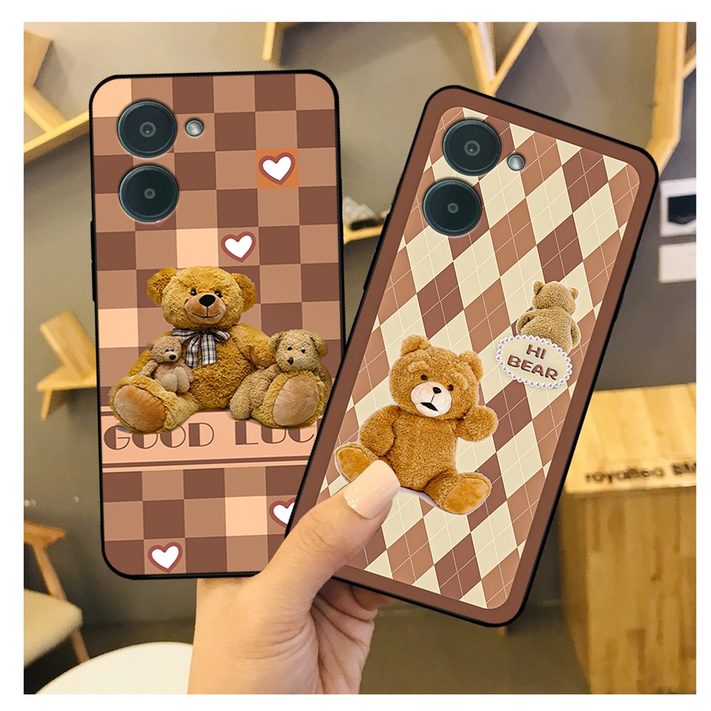 Ốp lưng Realme C33 in hình gấu bear dễ thương, bền đẹp.