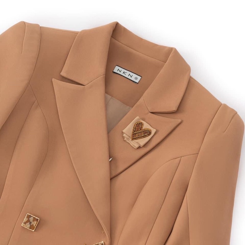 Áo Blazer Thiết Kế NKN Adela Nâu - Thời Trang Thiết Kế Cao Cấp