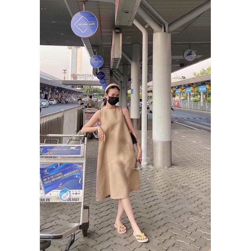 Đầm xoè nơ cổ chất tafta sang chảnh | BigBuy360 - bigbuy360.vn