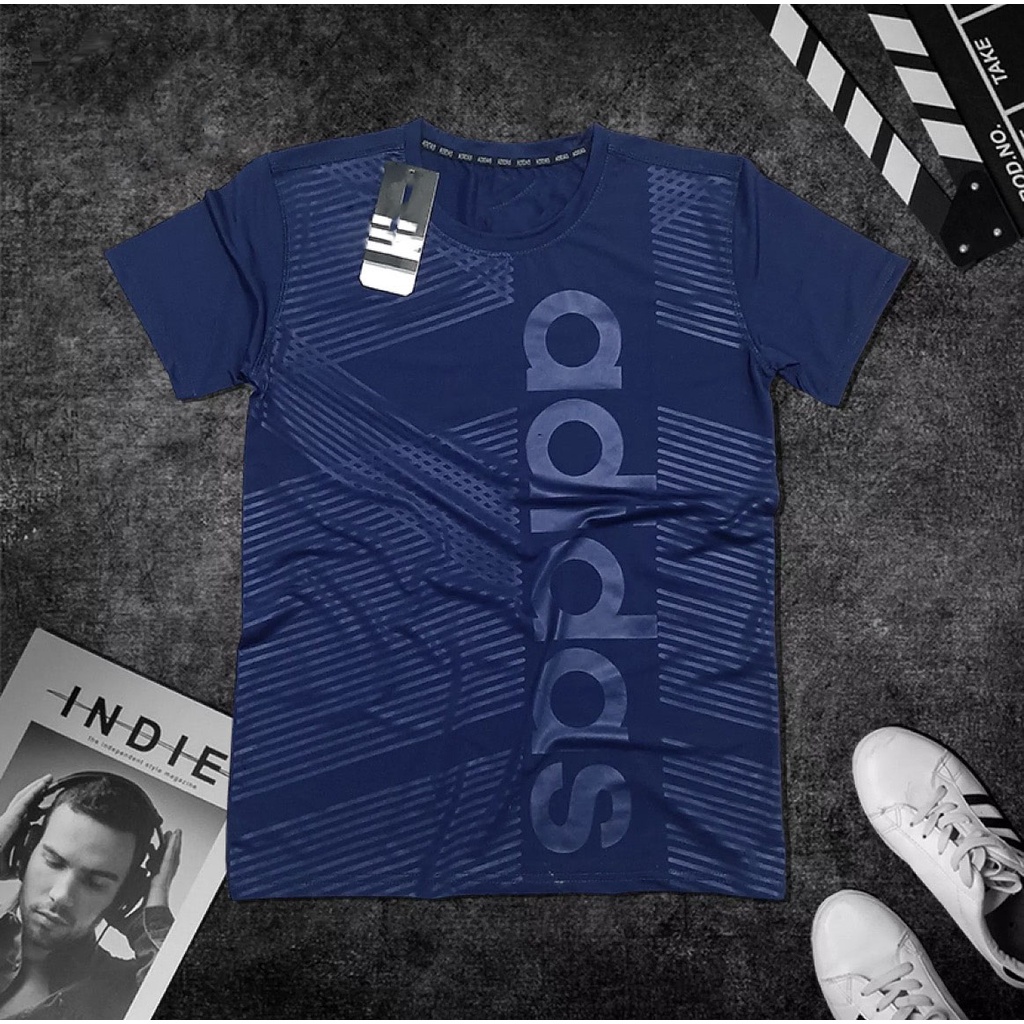 Áo thun nam vải thun lạnh ép vân chìm thể thao hàng đẹp