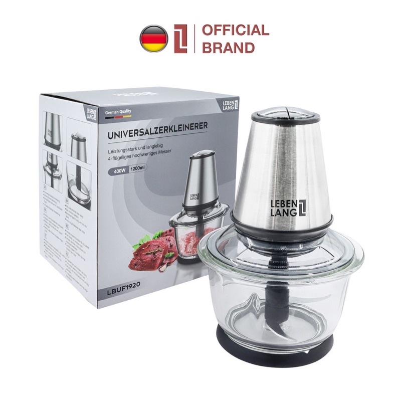 [LEBEN LANG] MÁY XAY THỊT ĐA NĂNG CỐI THUỶ TINH DUNG TÍCH 1.200ML - LBUF1920