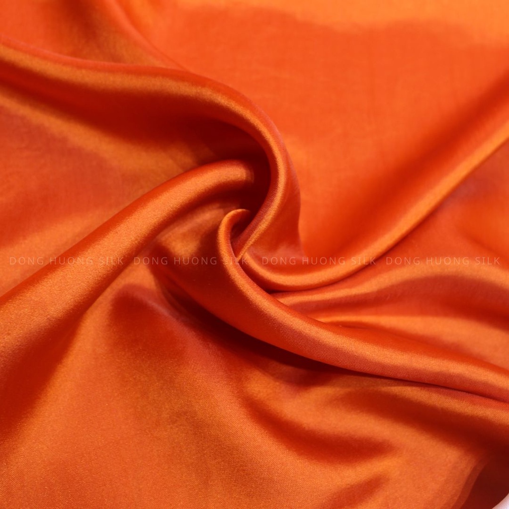 Vải Lụa Hà Đông Satin Trơn may áo dài Màu Cam Gạch - LTS45 - mát, mềm, tôn dáng, quý phái, sang trọng