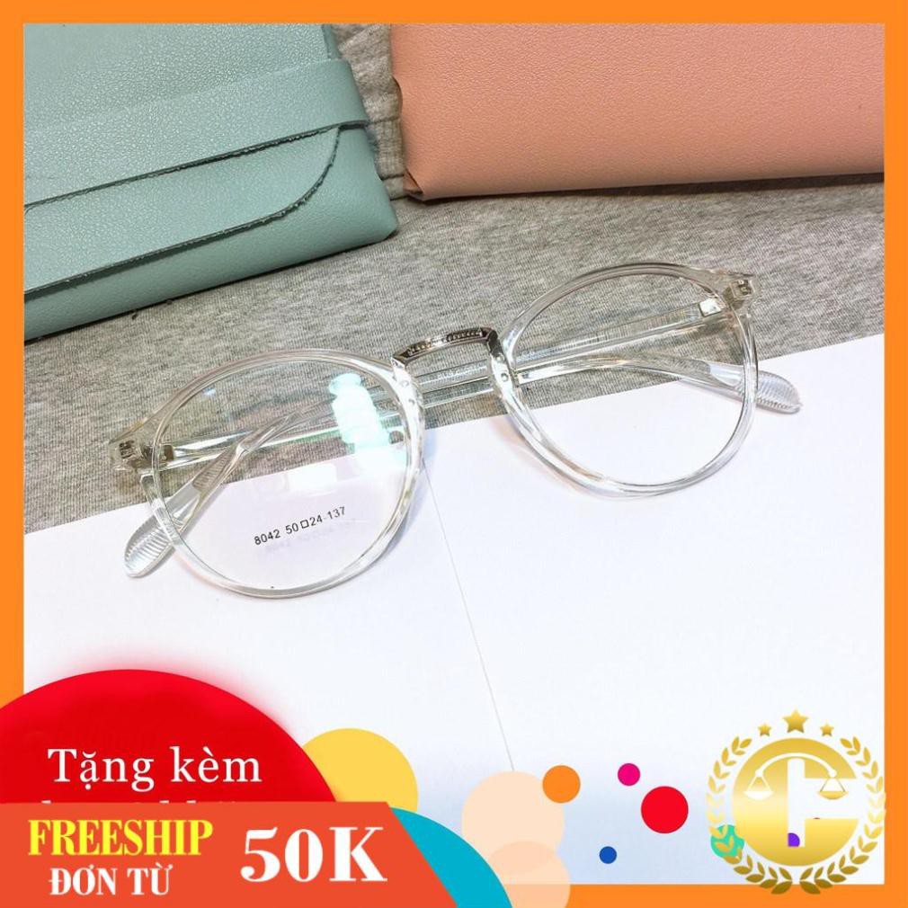 Gọng kính tròn 8042 -gọng kính giả cận thời trang nhận cắt mắt cận viễn loạn