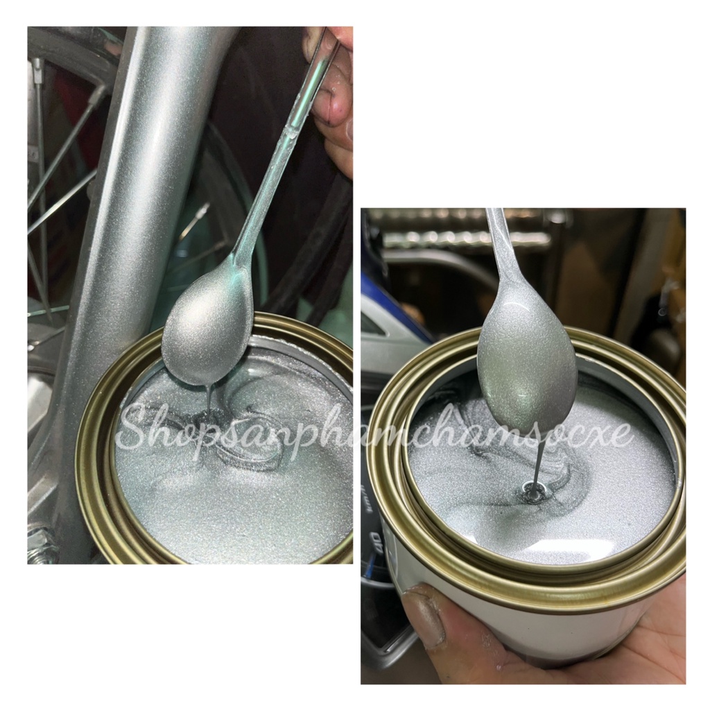 Bạc ánh kim cánh to sáng - Sơn 1k phủ bóng