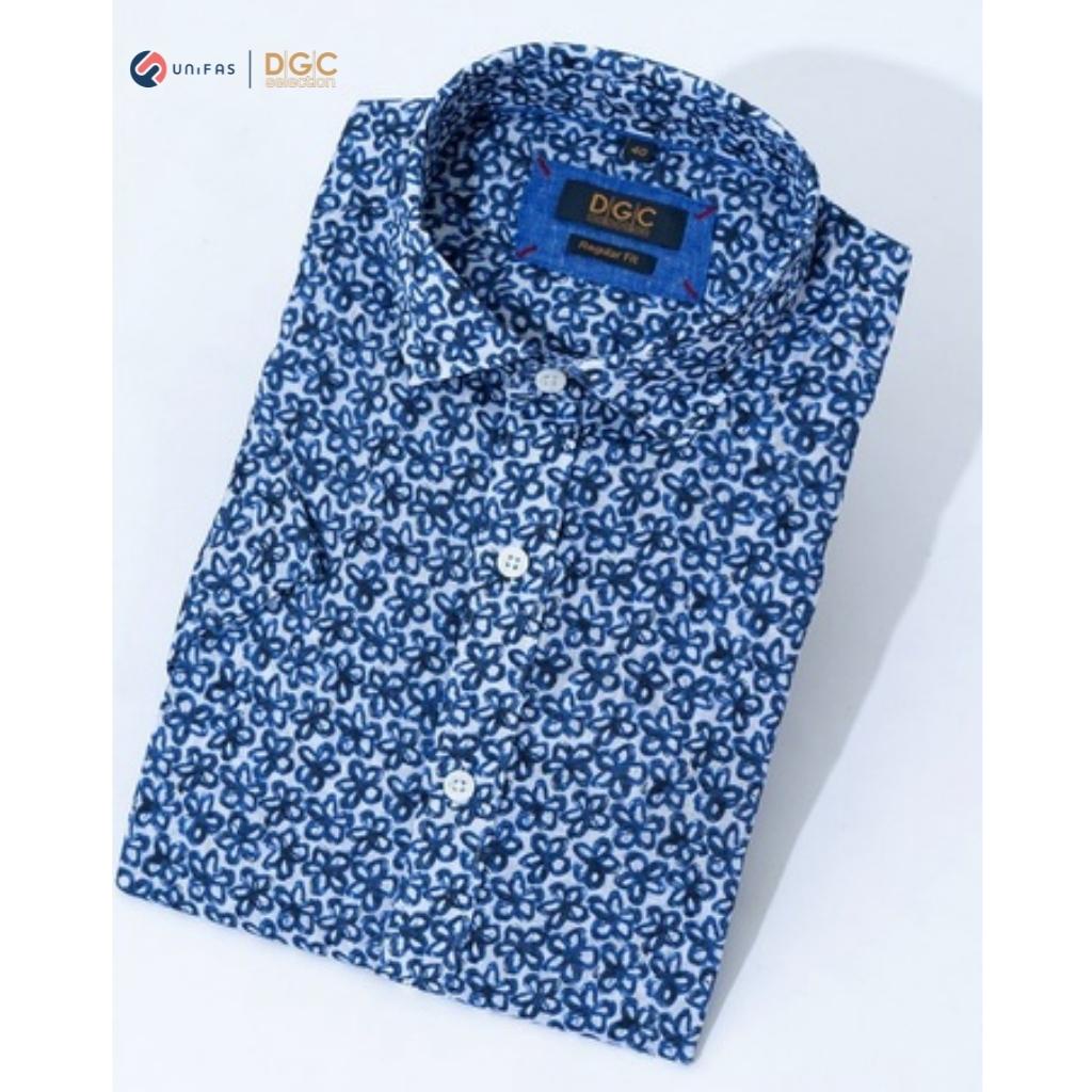 Áo sơ mi nam DGCs ngắn tay dáng suông trơn màu, chất vải mềm thoáng mát thấm hút tốt SASNCB32M