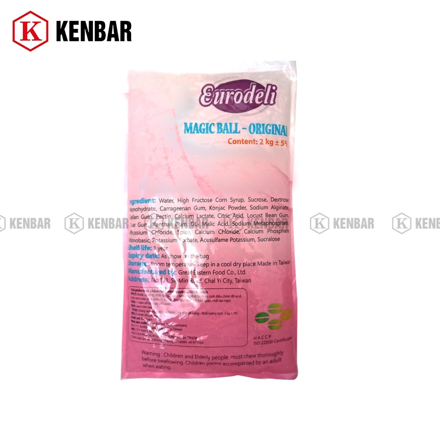 Trân Châu 3Q EURODELI Caramel / Trắng Đài Loan 2Kg