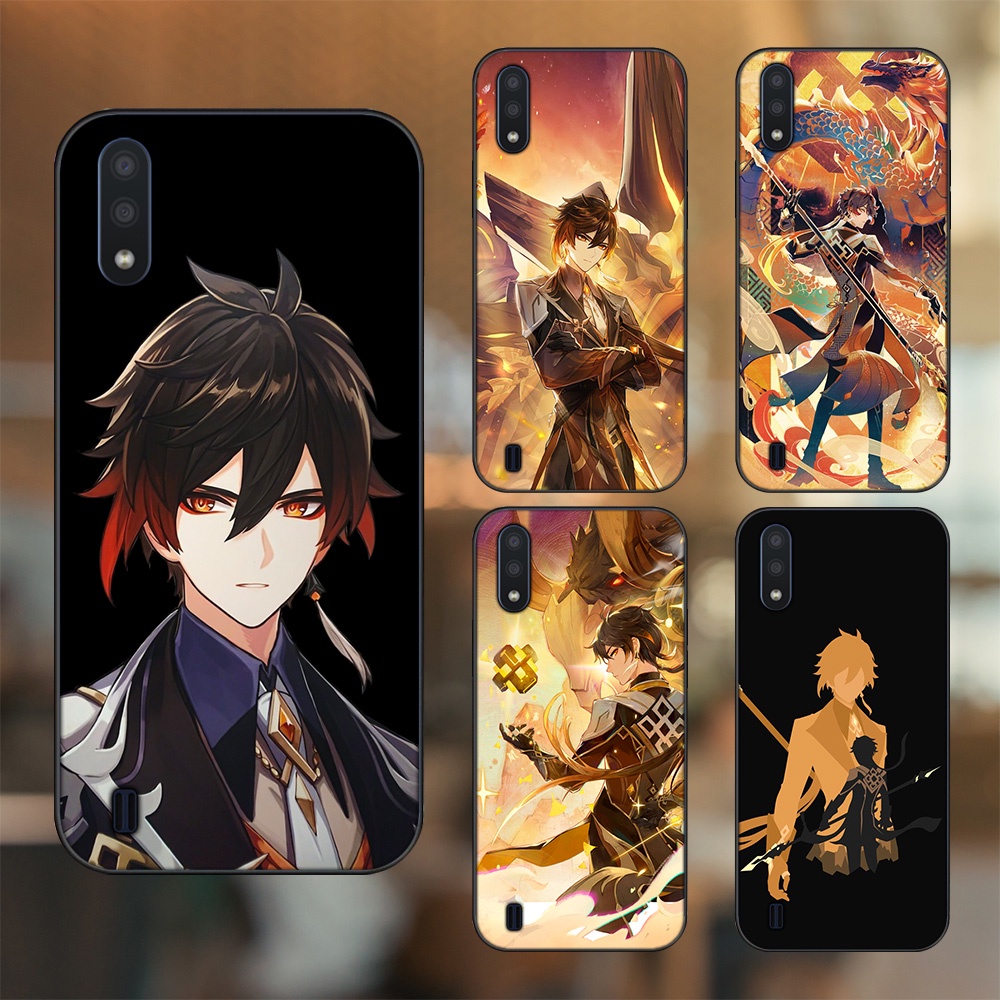 Ốp lưng Samsung A01 viền đen in hình Zhongli Genshin Impact