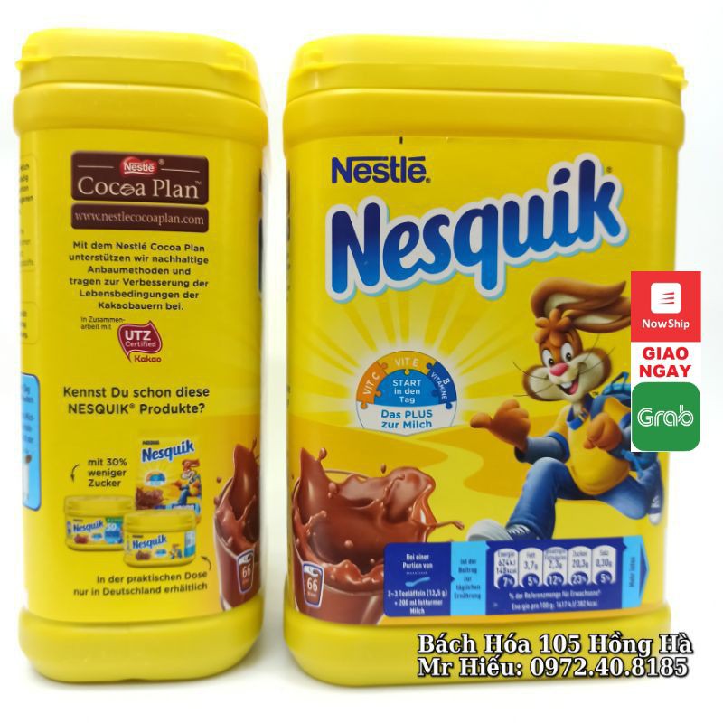 [T11/2021] Cacao Nesquik Đức hộp 900g