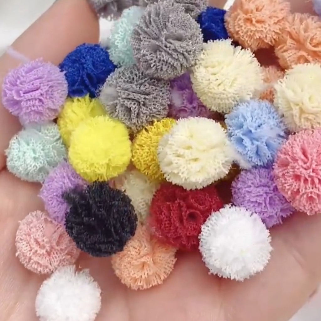 Hạt bông kiểu Hàn Quốc pompom nhiều kích cỡ 10mm-30mm dùng làm trang trí DIY