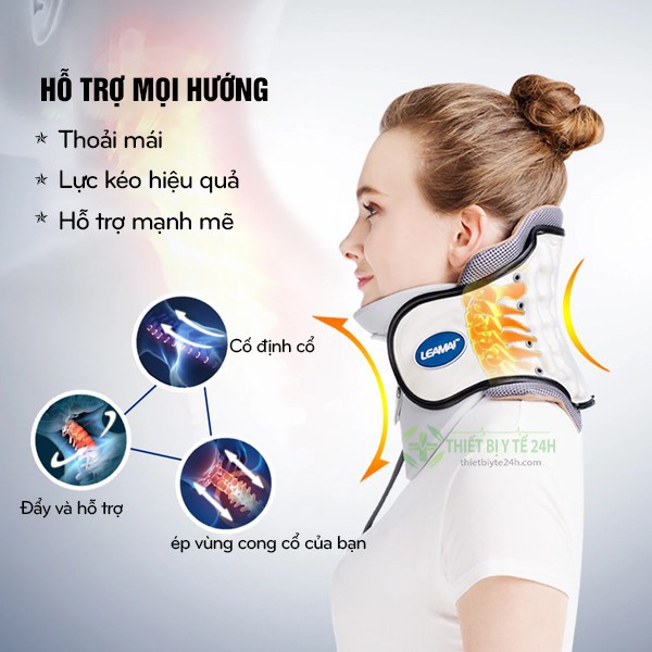 Đai Hơi Cổ, Đai Hơi Kéo Dãn Cổ, Nẹp Cổ, Cố Định Cổ, Đai Định Hình Cổ, Đai Kéo Dãn Cột Sống Cổ LEAMAI