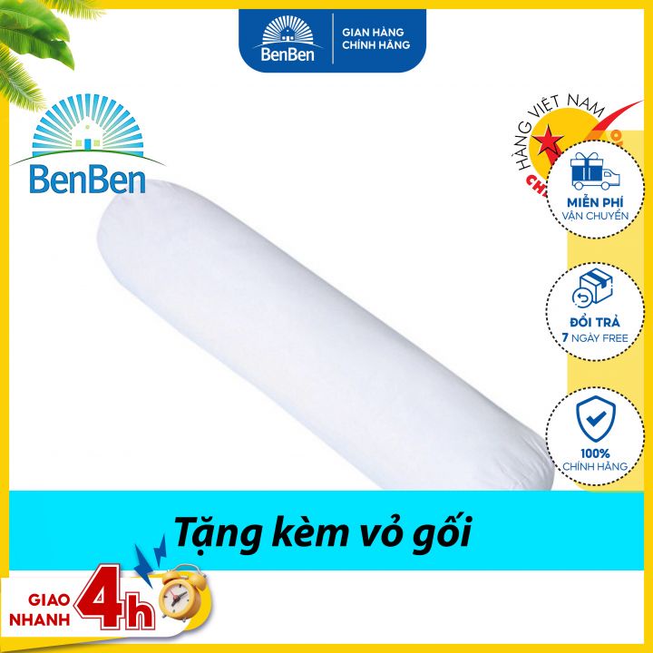 Bộ 2 ruột gối nằm 40x60cm + 1 ruột gối ôm 35x100cm, tặng vỏ gối - Ben Ben.