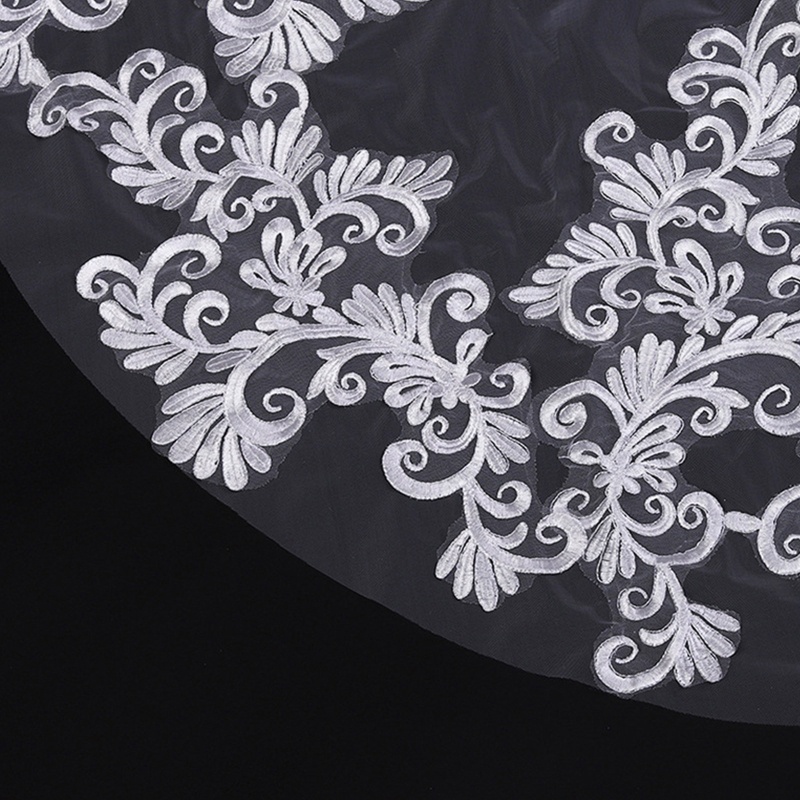 Mạng Che Mặt Vải Tuyn Một Lớp Phối Ren Tinh Tế Cho Cô Dâu