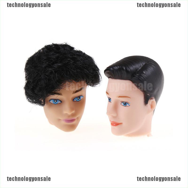 [Tech] 3D Eyes Doll Head With Hair For Barbie Boyfriend Ken Male Heads Toy Accessories