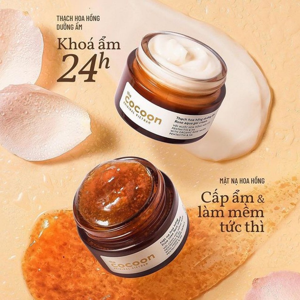 Mặt nạ hoa hồng Cocoon True Rose Face Mask 30ml từ cánh hoa hồng giúp da mịn màng