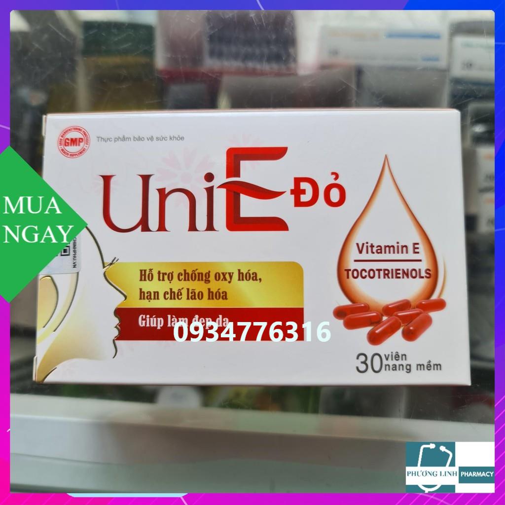 ✅ UniE đỏ [Hộp 30 viên] - Bổ sung Vitamin E, chống lão hoá, làm đẹp da (400UI)
