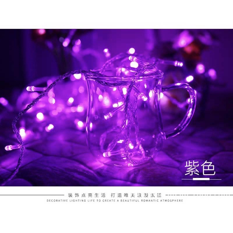 Đèn led trang trí màu dương ,hồng ,lá ,tím,trắng không chớp 8m