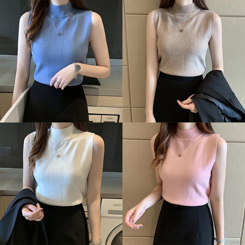 Áo Len Cổ Lọ Không Tay Màu Trơn Thời Trang Cho Nữ | BigBuy360 - bigbuy360.vn