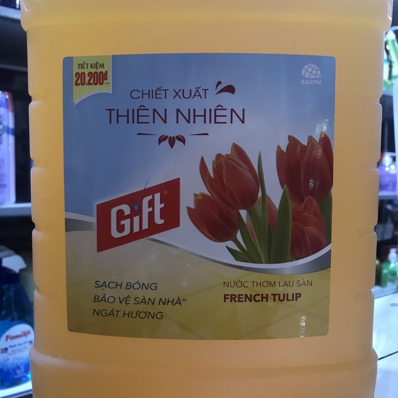 Nước lau sàn nhà Gift hương tulip can 3.8kg Gift